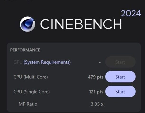 ASUS Zenbook S 14(UX5406) Cinebench 2024結果