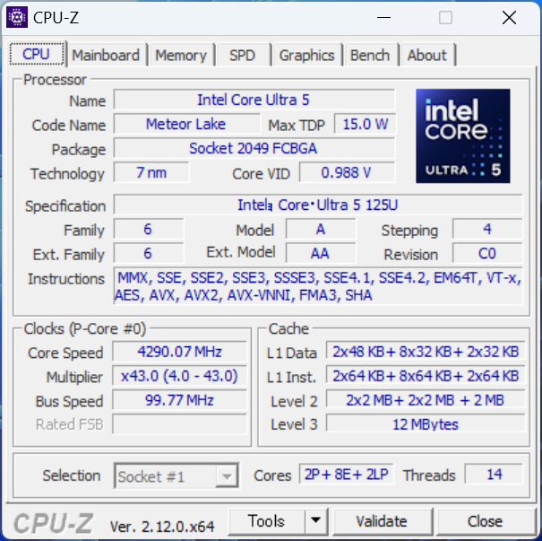 HP EliteBook 840 G11 CPU-Z