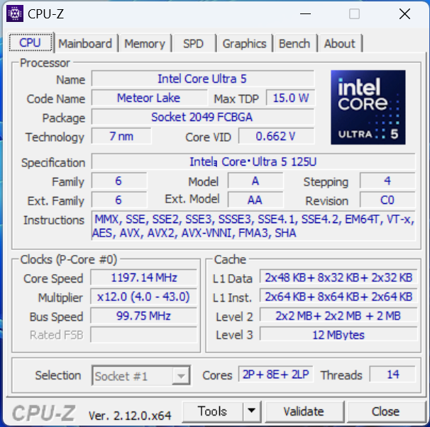 HP EliteBook 830 G11 CPU-Z