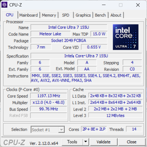 HP Probook 460 G11 CPU-Z