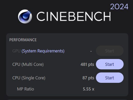 HP ProBook 445 G11 Cinebench 2024計測結果