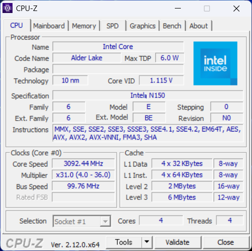 ACEMAGIC AX15 CPU-Z