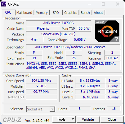 HP OmniDesk（AMD） CPU-Z