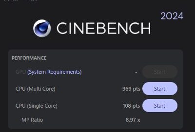 HP OmniDesk（AMD） Cinebench 2024計測結果