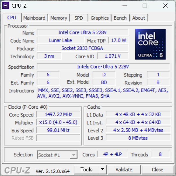 HP EliteBook 8 G1i 14 CPU-Z