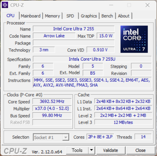EliteBook 8 G1i 13 　CPU-Z