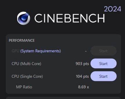 ASUS TUF GAMING A16 2025 Cinebench 2024計測結果