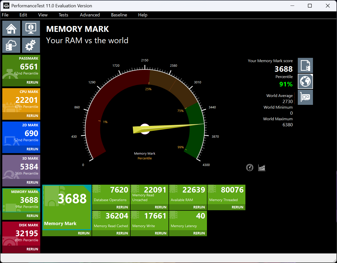 HP EliteBook X G1i 14 AI Memory Mark計測結果
