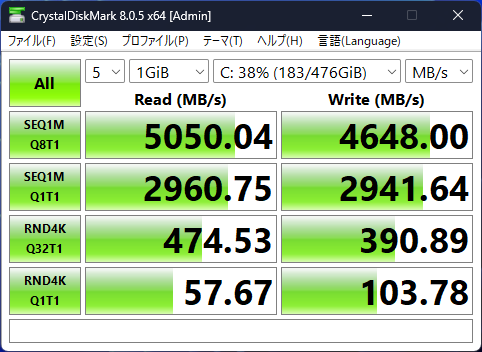 HP ProDesk 2 Tower G1a Desktop AI PC シーケンシャル速度計測結果