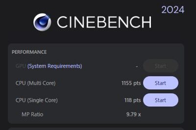 HP EliteDesk 8 Tower G1i Desktop AI PC Cinebench 2024計測結果