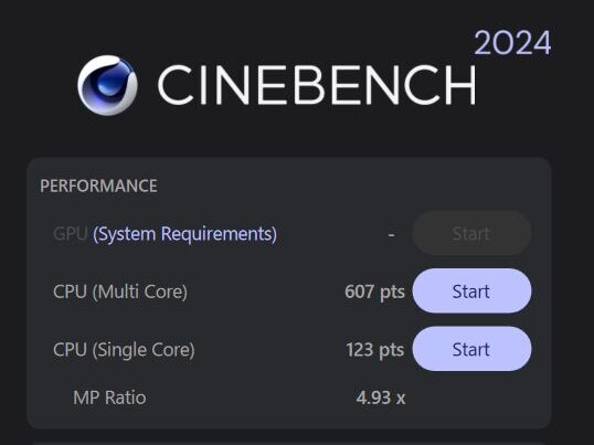 HP EliteBook X G1i 14 AI Cinebench 2024計測結果