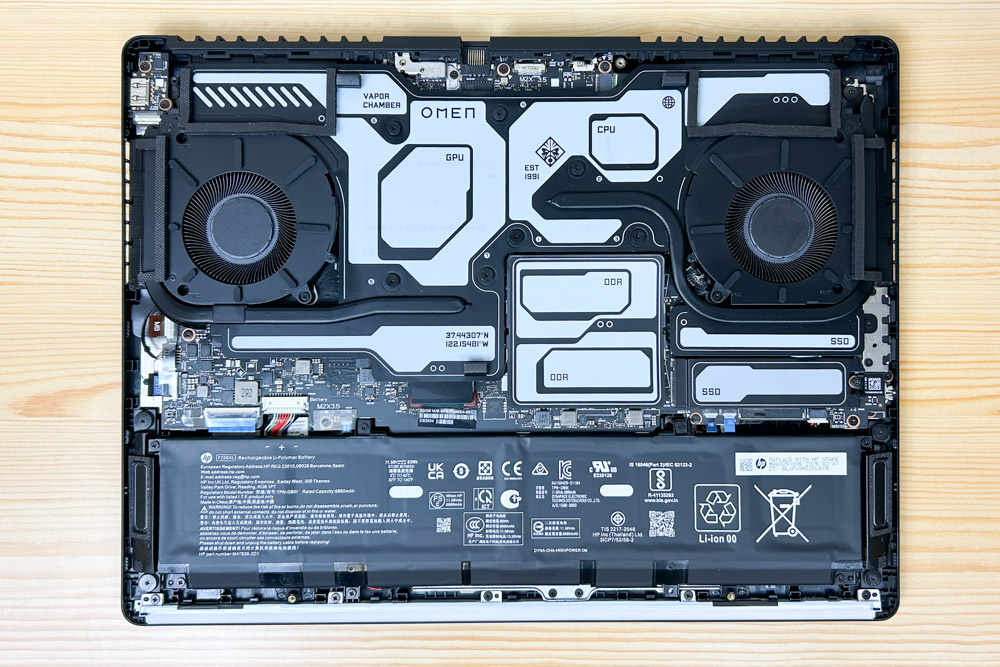 OMEN MAX 16 インテル 筐体内部