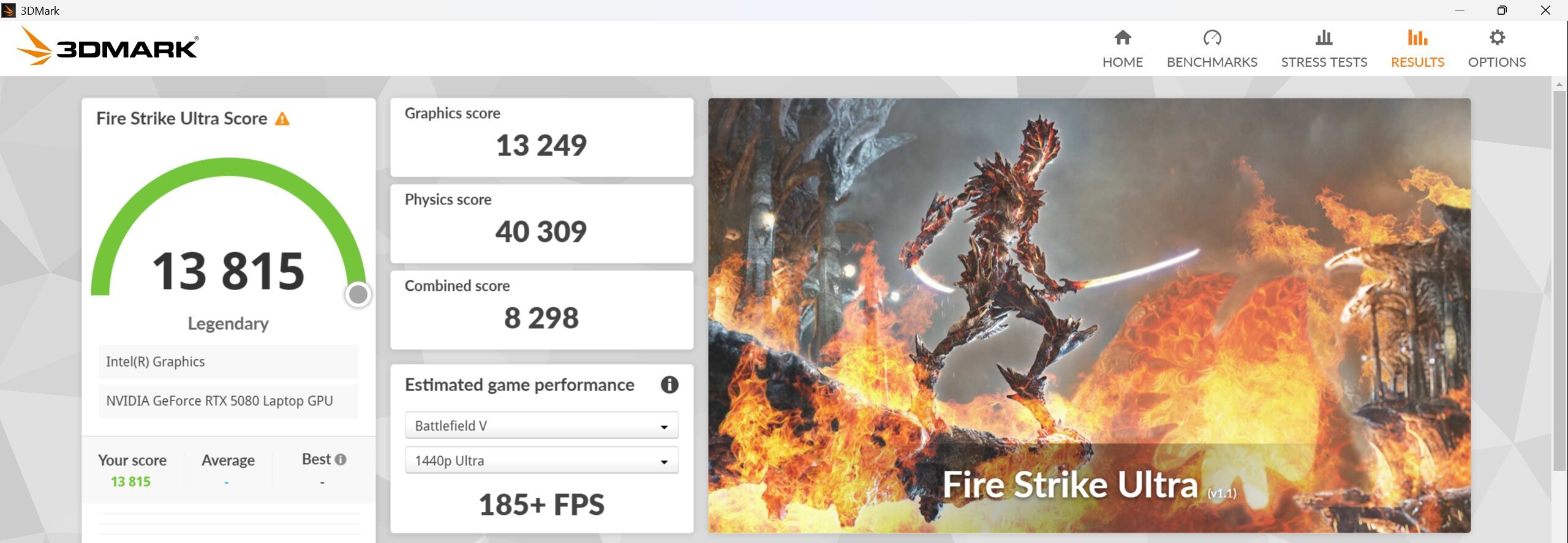 OMEN MAX 16 インテル Fire Strike Ultra 非制限モードで計測