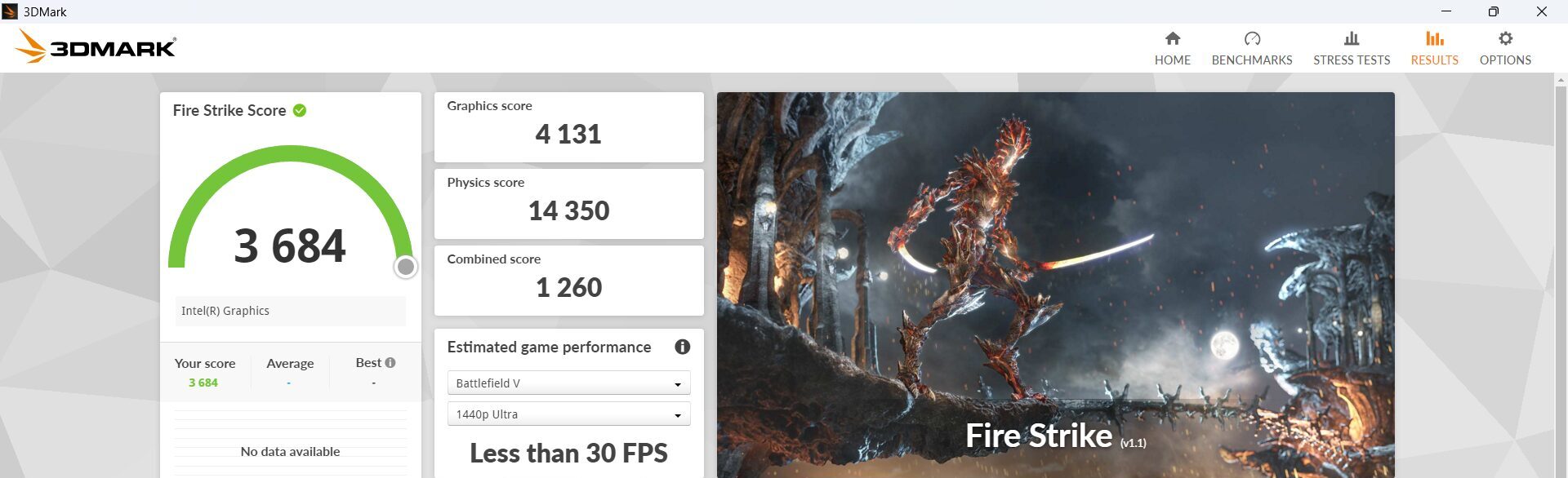 HP EliteDesk 8 Tower G1i Desktop AI PC Fire Strike計測結果