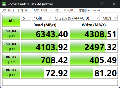 HP ProDesk 4 Tower G1i Desktop PC シーケンシャル速度計測結果