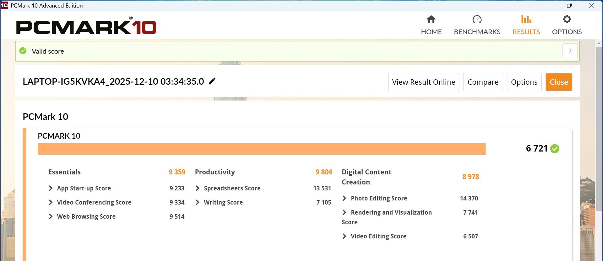 dynabook GR/ZZ PCMark10計測結果
