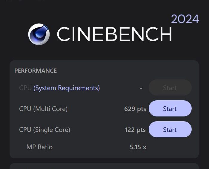 HP OmniBook X Flip 14-fm Cinebench 2024計測結果