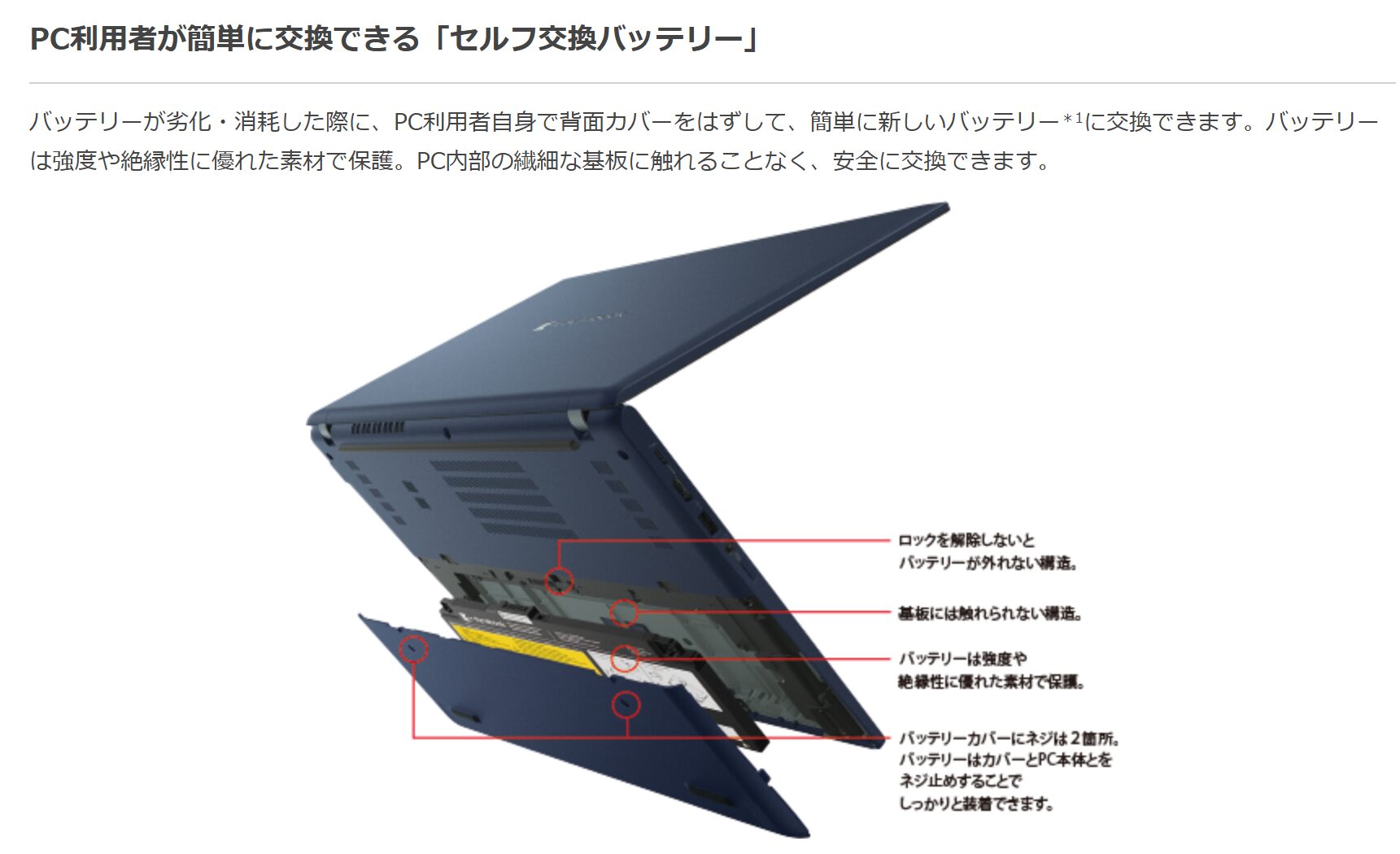 dynabook XA/ZY バッテリー交換