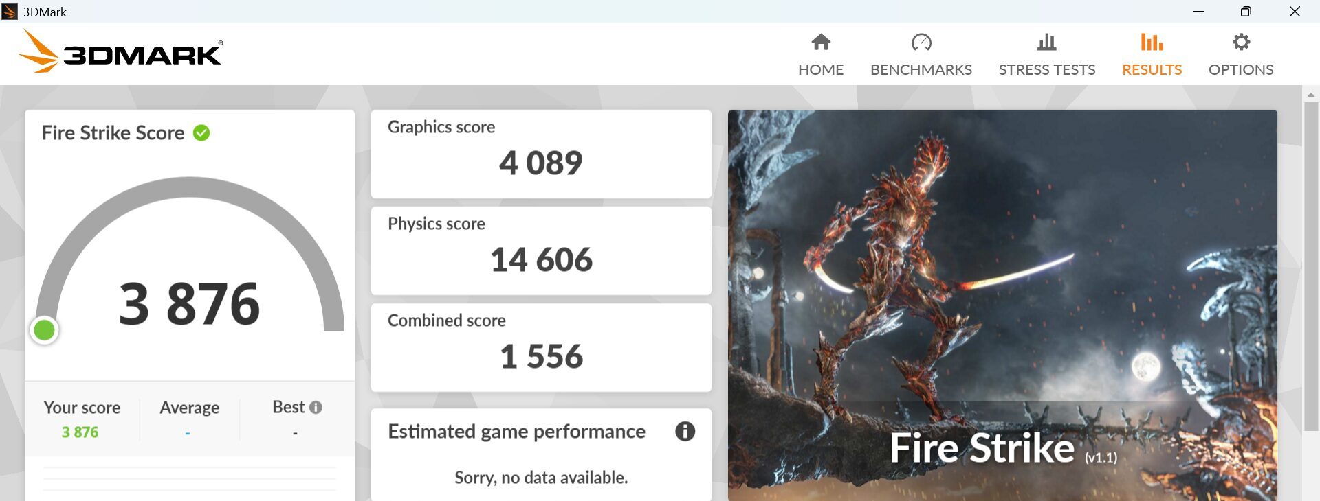 dynabook XAZY Fire Strike計測結果