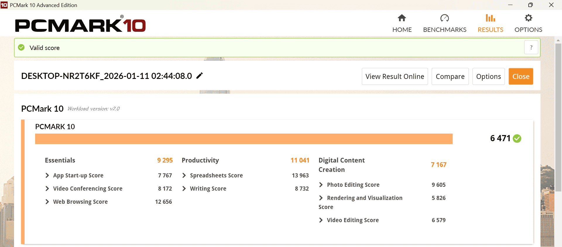 HP EliteBook 6 G1a 14　PCMark10計測結果