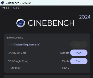 HP ProDesk 4 Mini G1i Desktop AI PC Cinebench 2024計測結果