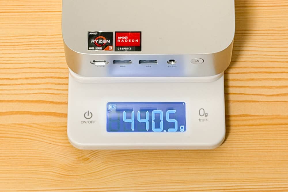 ACEMAGIC Kron Mini K1の重さ計測。440g