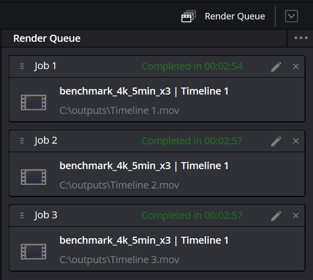 HP OmniBook 7 16-ay 4K動画エンコード時間の計測。3回の平均は2分56秒