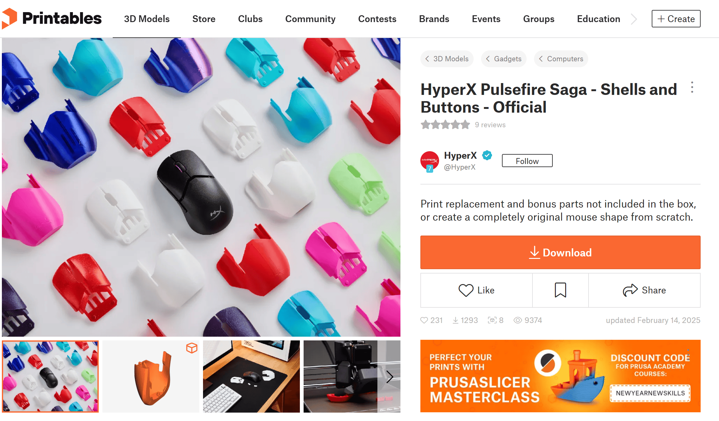 PrintablesのHyperX公式サイト