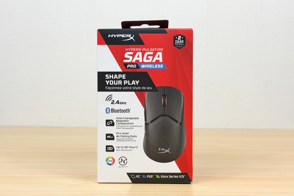 HyperX Pulsefire Saga Pro Wireless ゲーミングマウスの箱