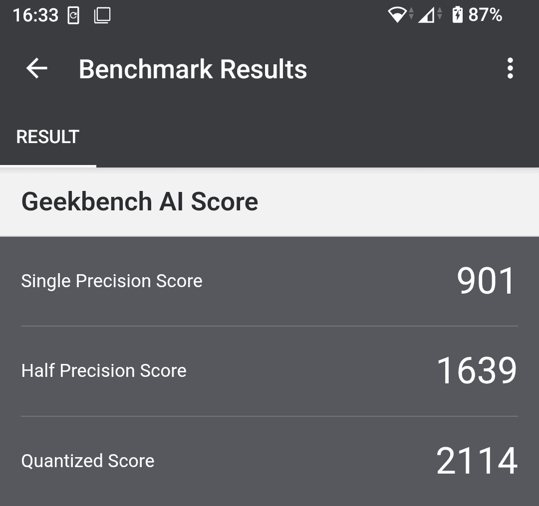 Xperia 10 VII Geekbench AI計測結果
