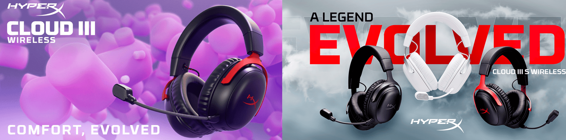 HyperX Cloud III S WirelessとHyperX Cloud III Wirelessの比較画像