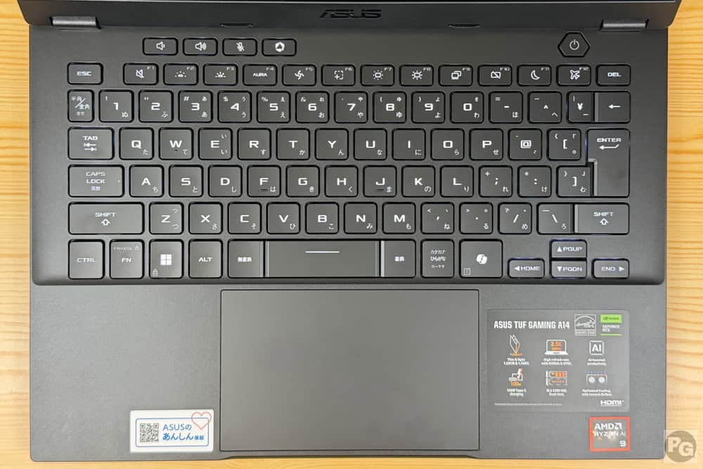 ASUS TUF Gaming A14 (2026) FA401GM キーボード