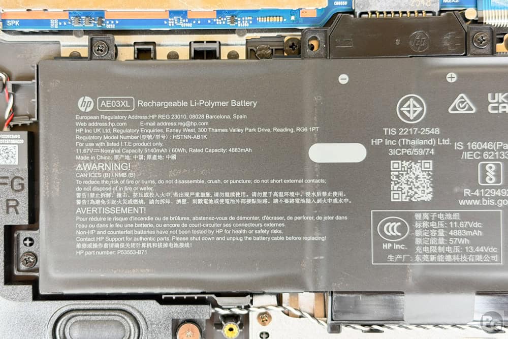 HP OmniBook 3 14-hy/hw 57Whrバッテリー搭載