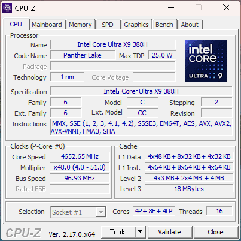 HP OmniBook Ultra 14-kd CPU-Z