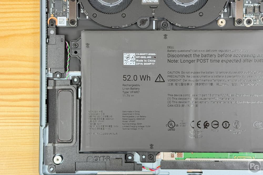 DELL XPS 13 (DX13260) 52Whrバッテリー搭載