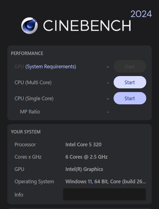 XPS 13 2026 Core 5 320 Cinebench 2024は計測できず