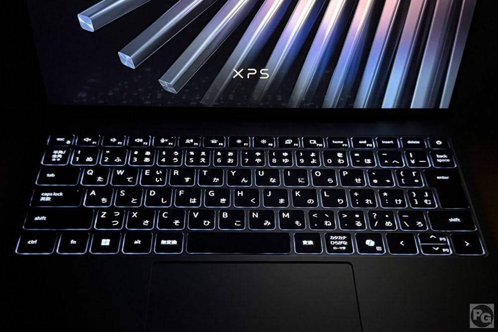 XPS 13 2026　キーボードバックライトは明るく視認性が高い