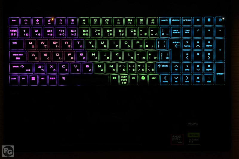 HyperX OMEN 15（AMD） RGBライティング