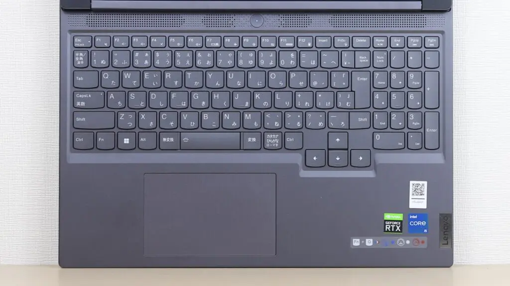 Lenovo Legion Slim 5i Gen 8 16型のキーボード