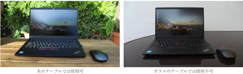 Lenovo プロフェッショナル ワイヤレス レーザーマウス どのテーブルで使えるかチェック