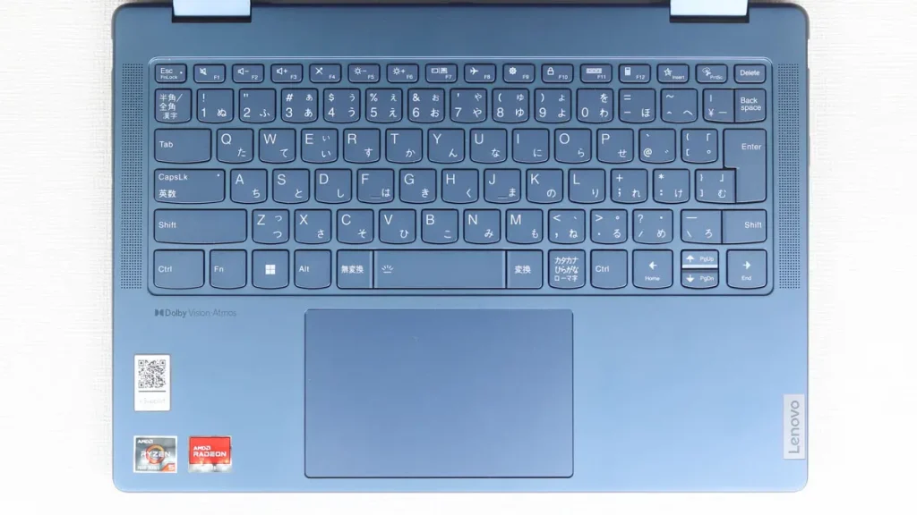 Lenovo Yoga 6 Gen 8 13.3型(AMD)のキーボード