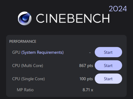 Lenovo LOQ 15AHP9 Cinebench 2024 計測結果