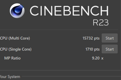 Lenovo LOQ 15AHP9 Cinebench R23 計測結果