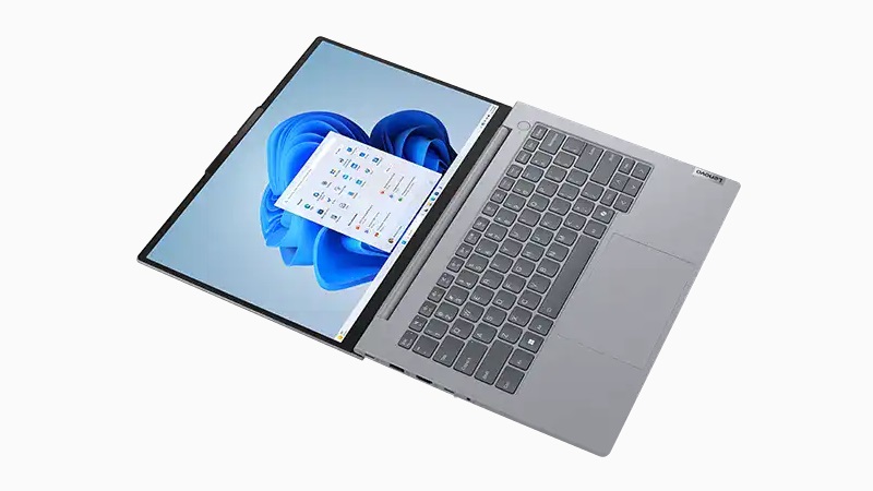 Lenovo ThinkBook 14 G7 AMD ディスプレイを180度開いた状態