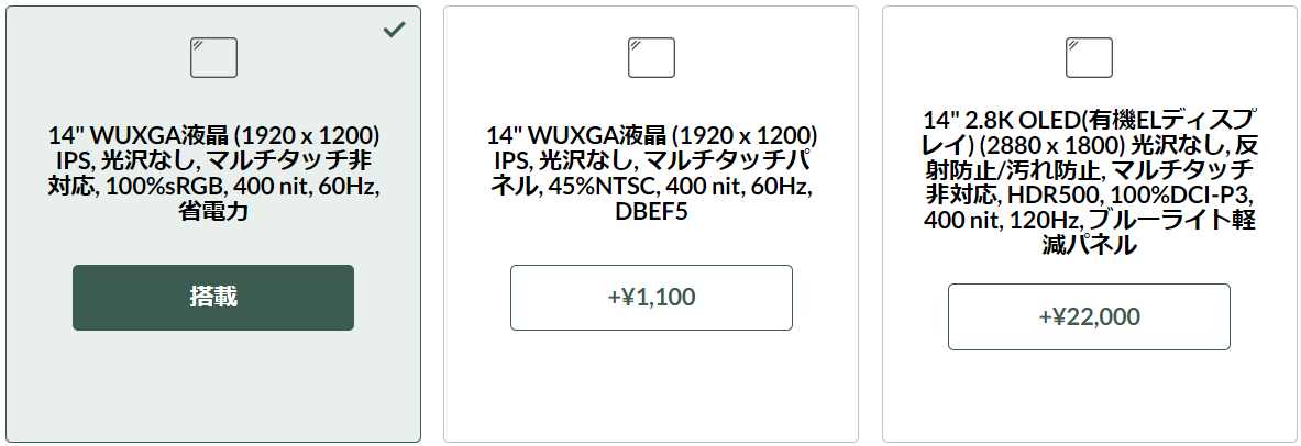 ThinkPad T14s Gen 6 Snapdragonの色域