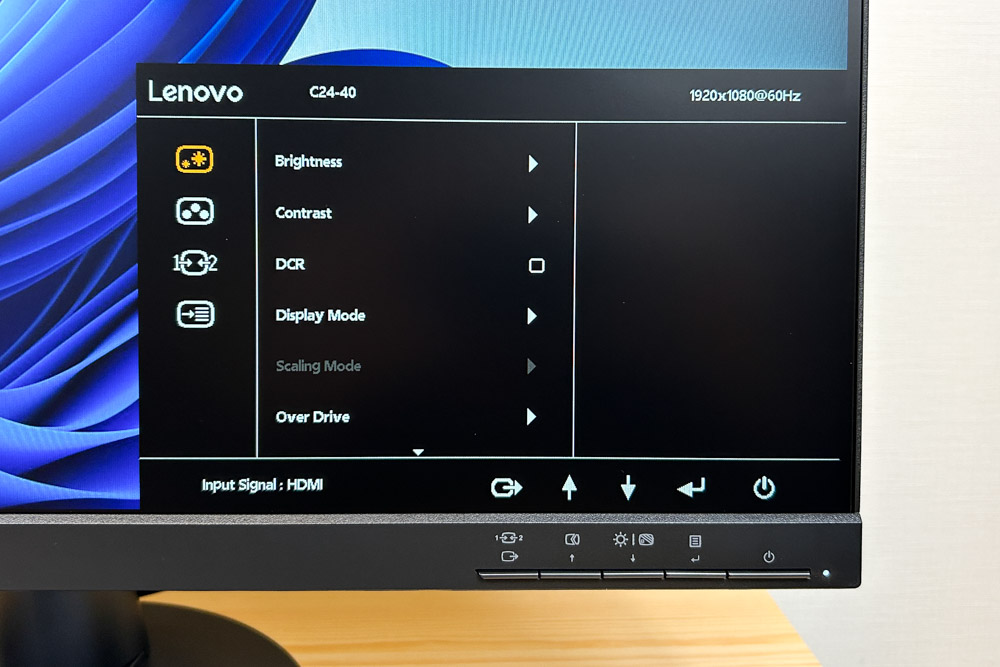 Lenovo C24-40 画面のボタン機能