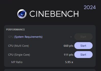 Lenovo ThinkPad T14 Gen 6 AMD(14型 AMD) Cinebench 2024計測結果