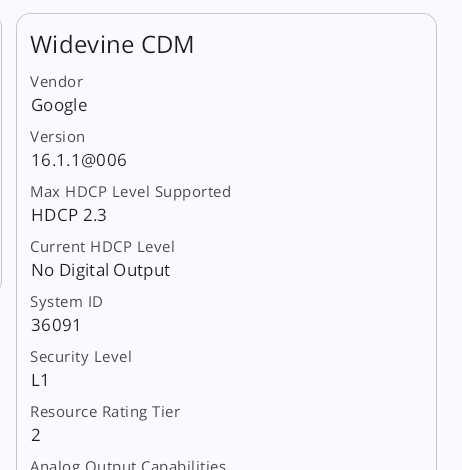 DRM InfoでWideVineを確認