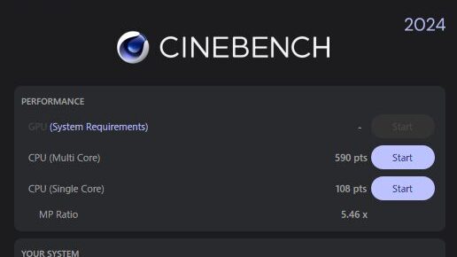 Lenovo IdeaCentre AIO 27IRH9 Cinebench 2024計測結果