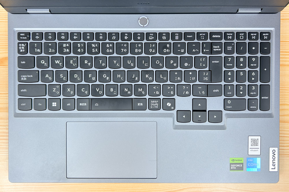 Lenovo LOQ 15IRX10（15.6型 Intel） キーボード